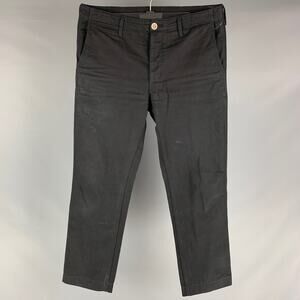 VISVIM Size L Black Solid Cotton Button Fly Casual Pants